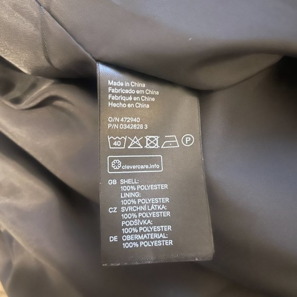 H&M White Black Patterned Coat Size 2 Fall Autumn Spring - Picture 9 of 11